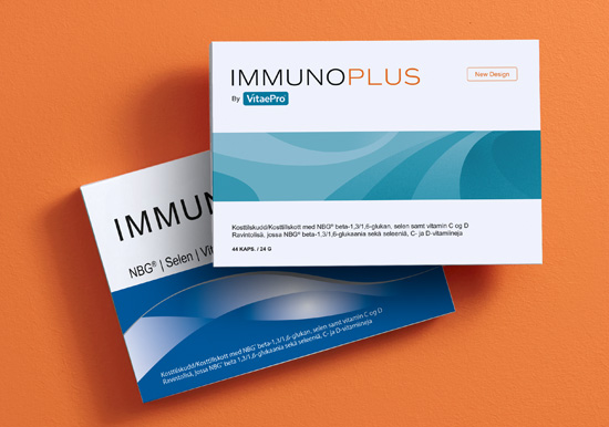 En pakke med Immunoplus - gammelt + nytt design
