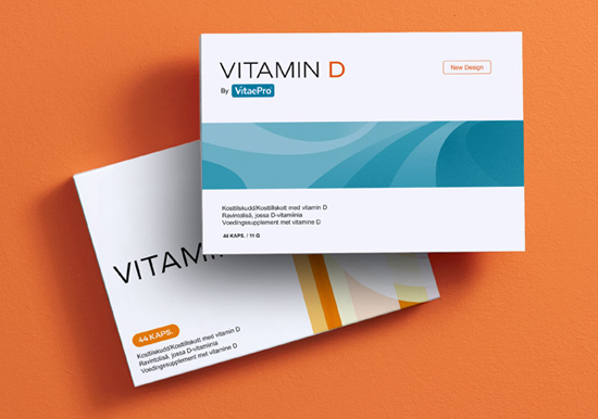 En pakke med Vitamin D - gammelt + nytt design